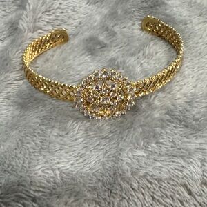 Gold Plated Bracelet with Crystal Detailing